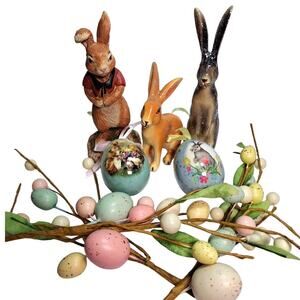 Rabbit Easter Egg Decoration Lot of 8 Pieces Flopsy Bunny Floral Picks